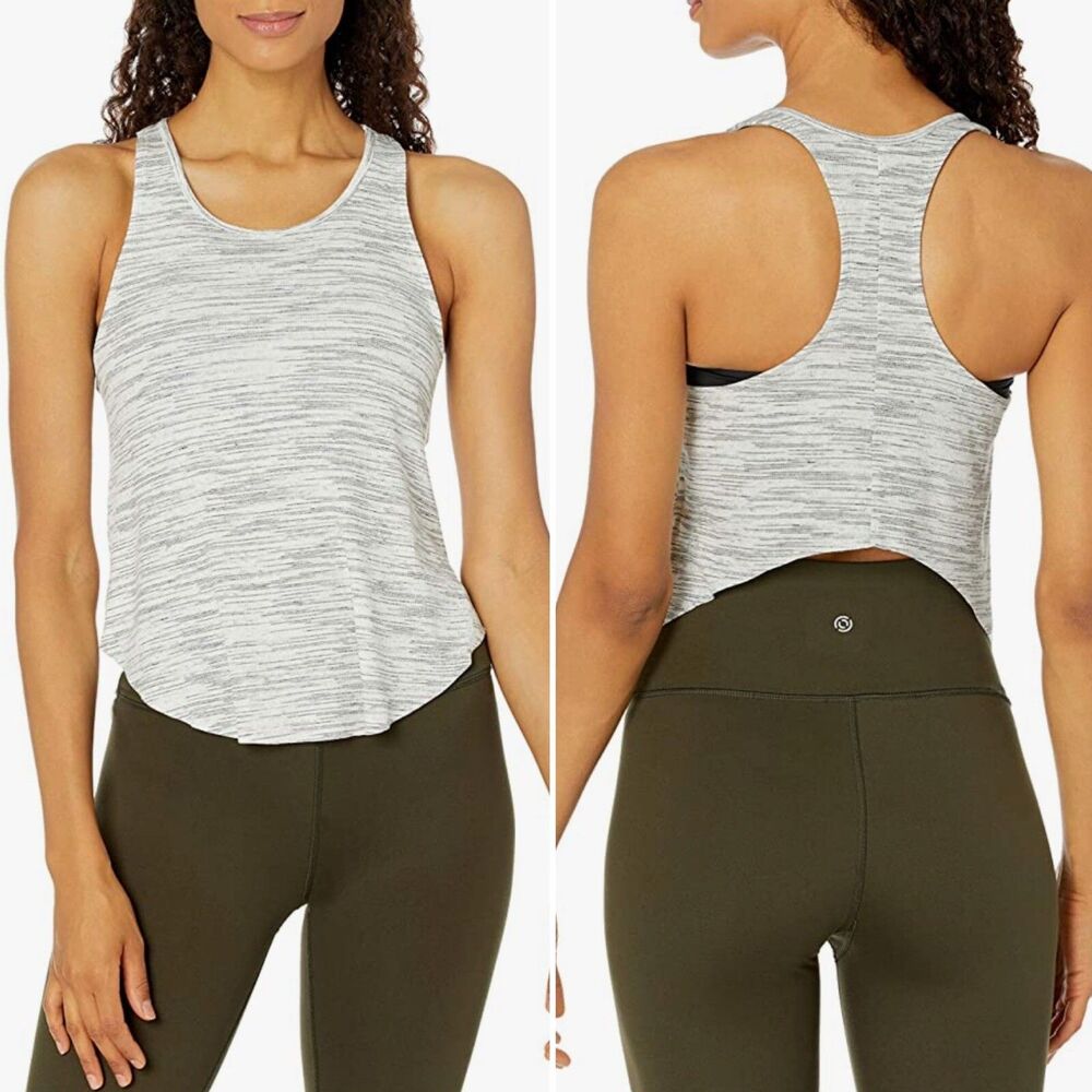 New Womens Flowy Workout Tank Tops Yoga Athletic Yoga Shirts Small gray Spacedye